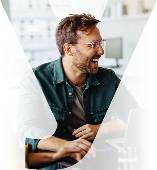 Working professional using a device