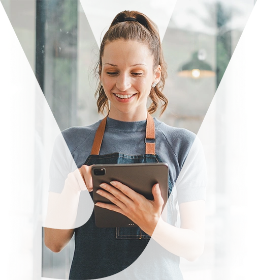 Working professional using a device