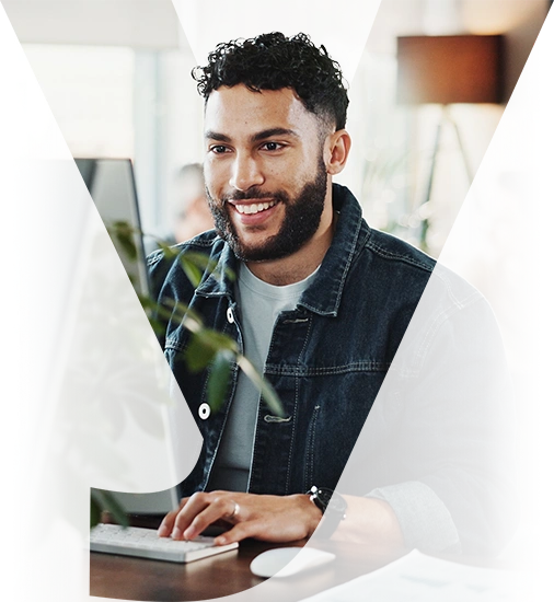 Business professional working on a laptop
