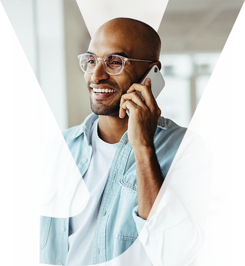 Business professional making a call on a mobile phone