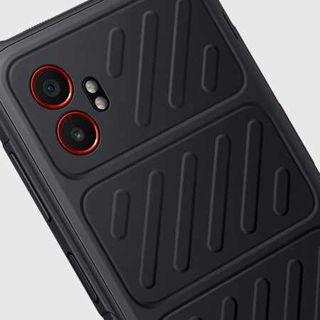 Close-up of the Samsung Galaxy XCover7 Pro's rear camera lenses