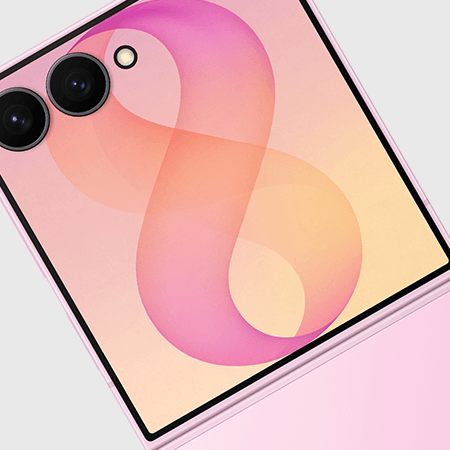 Close-up of the Samsung Galaxy Z Flip8's rear camera lenses