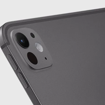 Close-up of the Apple iPad Pro's rear camera lenses