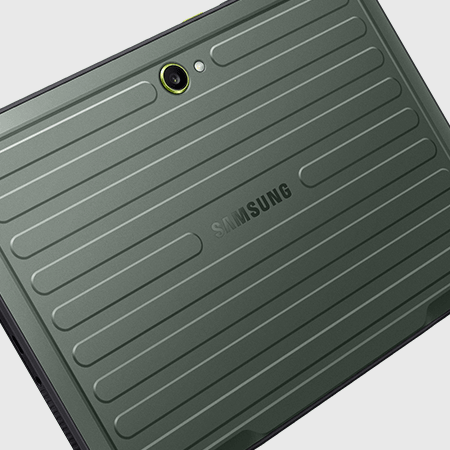 Close-up of the Samsung Galaxy Tab Active5 Pro's rear camera lenses
