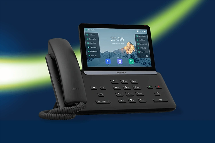 Yealink T88W business desk phone with touchscreen display and handset.
