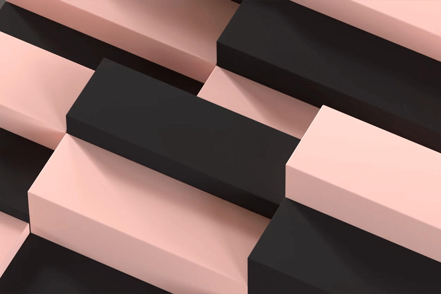 Raylo branded background of black and peach coloured geometric shapes.