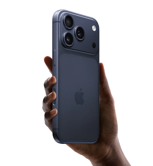 Hand holding alot iphone 17 Pro in Deep Blue